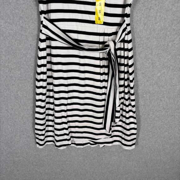 Chaps Dress Small Black Knee T Shirt Tie Belt Wrap Stretch Basic Comfort Casual - Picture 3 of 16